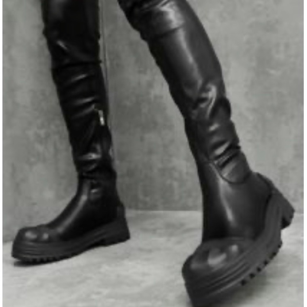 Women's Black Thigh High Boots